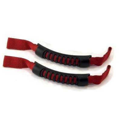 Rugged Ridge - Rugged Ridge 13305.11 Front Headrest Grab Handles Red for Jeep Wrangler