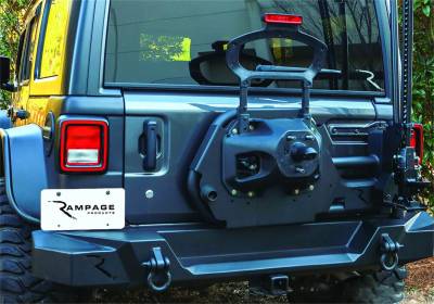 Rampage - Rampage 9950917 Trail Guard Rear Tire Carrier for 18-22 Jeep Wrangler JL