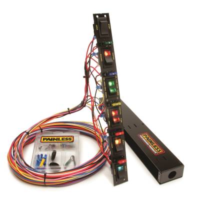 Painless Wiring - Painless Wiring 50506 Fused Dragster Vertical 6 Switch Panel