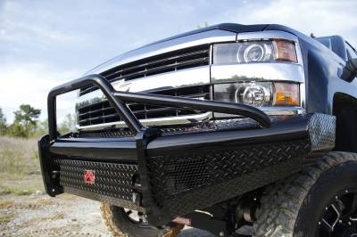 Fab Fours - Fab Fours CH05-S1362-1 Black Steel Front Ranch Bumper for 03-06 Silverado 2500HD