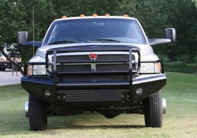 Fab Fours - Fab Fours DR94-S1560-1 Black Steel Front Ranch Bumper for 94-02 RAM 2500