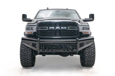 Fab Fours - Fab Fours DR19-S4461-1 Black Steel Front Bumper for 19-24 RAM 2500/3500