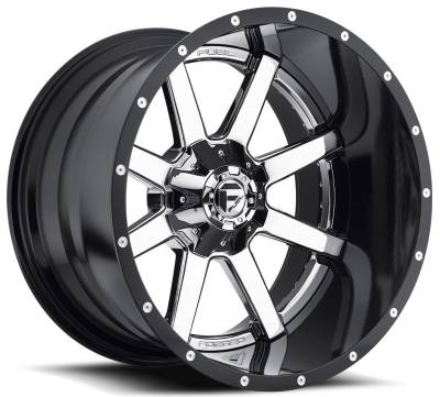 Fuel 2PC - Fuel Off Road D26024409845 D260 24x14 6x135/5.5 -75mm Chrome/Black 4PC SET