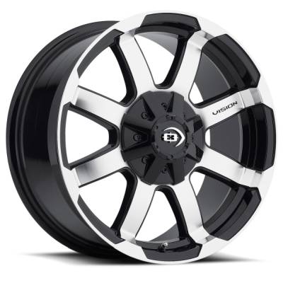 Vision Wheel - Vision Wheel 413 Valor 16x8 8x170 0mm Gloss Black/Machined 413-6870GBMF0