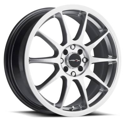 Vision Wheel - Vision Wheel 425 Bane 15x6.5 4x100/4.5 38mm Hyper Silver 425-5603HS38