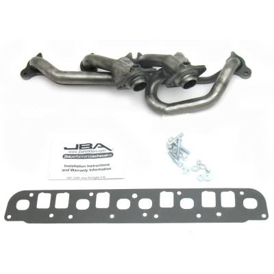 JBA Racing Headers - JBA Headers 1527S 1.5" Stainless Shorty Headers Raw for 00-06 Jeep Wrangler 4.0L