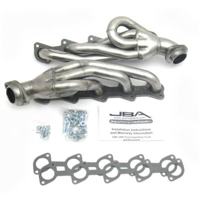 JBA Racing Headers - JBA 1669S 1.5" Stainless Shorty Headers for 99-04 Ford F250/F350/Excursion 6.8L