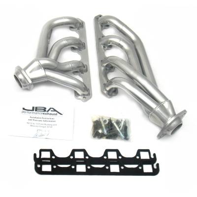 JBA Racing Headers - JBA Headers 1653SJS 1-5/8" SS Shorty Headers Ceramic for 65-73 Ford Mustang 351W
