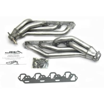 JBA Racing Headers - JBA Headers 1650S 1-5/8" Stainless Shorty Headers Raw for 65-73 Mustang 289/302