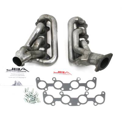 JBA Racing Headers - JBA Headers 1689S 1.75" Stainless Shorty Headers Raw for 15-22 Ford Mustang 5.0L