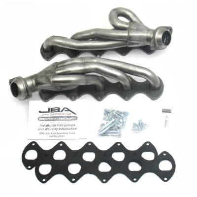 JBA Racing Headers - JBA Headers 1670S 1.5" Stainless Shorty Headers Raw for 05-10 Ford Truck V10