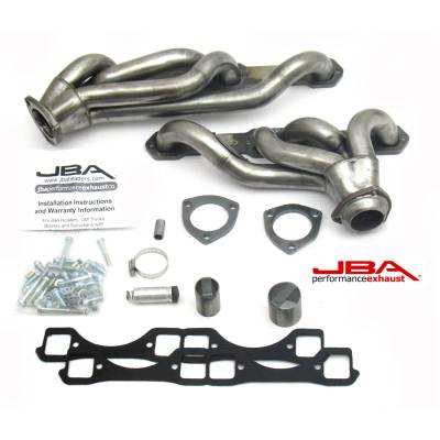 JBA Racing Headers - JBA Headers 1830S-6 1-5/8" Stainless Shorty Headers Raw for 65-91 GM 5.0/5.7L