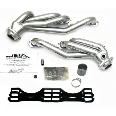 JBA Racing Headers - JBA Headers 1832SJS 1.5" SS Shorty Headers Ceramic for 96-00 GM Truck 5.0/5.7L