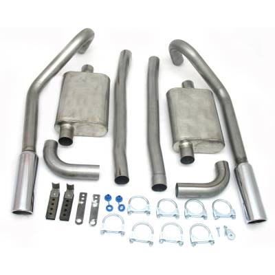 JBA Racing Headers - JBA Headers 40-2654 Rear 2.5" Split Header-Back Exhaust System for 67-70 Mustang