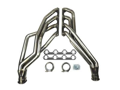 JBA Racing Headers - JBA Headers 6616S 1.75" Long Tube Stainless Headers Raw for 65-73 Mustang 351W