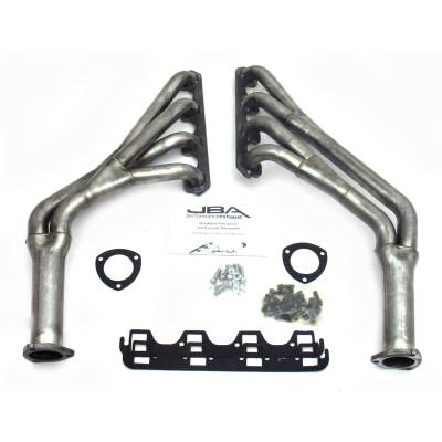 JBA Racing Headers - JBA Headers 6651S 1.5" Long Tube Stainless Headers Raw for 65-70 Mustang 289/302