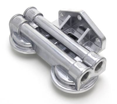 Trans-Dapt Performance - Trans-Dapt 1030 Dual Oil Filter Relocation Base w/1/2" NPT Port-PH8A Or equiv