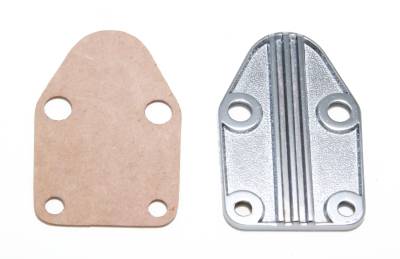 Trans-Dapt Performance - Trans-Dapt 2057 Fuel Pump Block-Off Plate Stippled Chrome SB Chevy 283-400