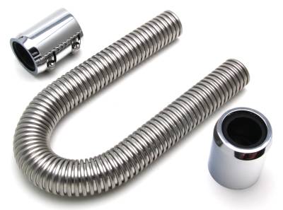 Trans-Dapt Performance - Trans-Dapt 8202 24" Stainless Steel Radiator Hose Kit Polished Alu. Ends