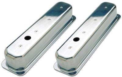 Trans-Dapt Performance - Trans-Dapt 6986 Plain Aluminum Valve Covers Tall 87-99 SB Chevy 5.0/5.7L