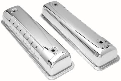 Trans-Dapt Performance - Trans-Dapt 8986 Chrome OEM Reproduction Design Valve Covers 56-62 Ford Y-Block