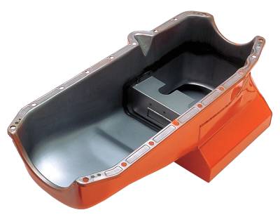 Trans-Dapt Performance - Trans-Dapt 8991 8-1/4" Deep Street/Strip Oil Pan Orange 7 Qt 80-85 Chevy 283/350