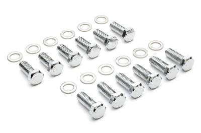 Trans-Dapt Performance - Trans-Dapt 9265 Chrome Intake Manifold Bolt 3/8" -16 x 1" Hex Head 12 Bolts