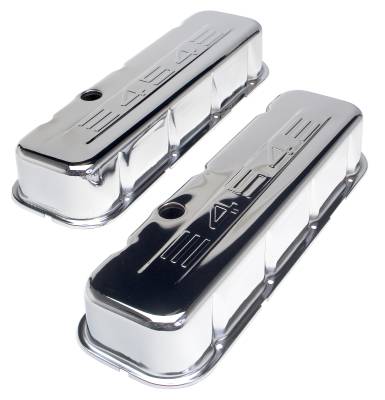 Trans-Dapt Performance - Trans-Dapt 9843 Chrome C.I.D. Logo Design Valve Covers Tall 65-00 BB Chevy 454