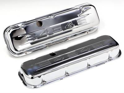 Trans-Dapt Performance - Trans-Dapt 9844 Chrome C.I.D. Logo Design Valve Covers Short 65-00 BB Chevy 454