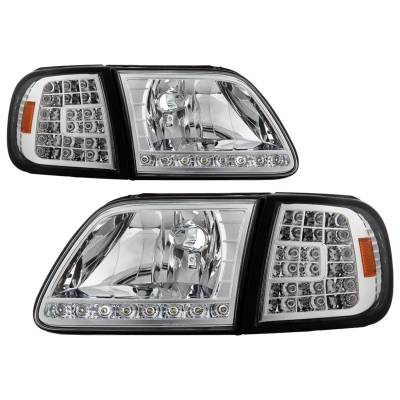 Spyder Auto - xTune Auto 5014191 Chrome/Clear Front Headlight Kit for 97-03 Expedition/F150