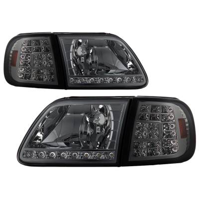 Spyder Auto - xTune Auto 5014801 Front Headlight Kit Chrome/Smoked for 97-03 Expedition/F150