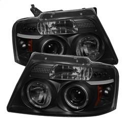 Spyder Auto - Spyder Auto 5078421 Black/Smoked LED Halo Projector Headlights for Ford F150