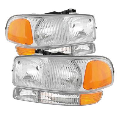 xTune Auto - xTune Auto 9027345 OEM Front Headlight Kit Chrome/Clear