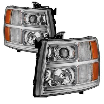 Spyder Auto - xTune Auto 9027802 Projector Headlights Chrome/Clear for 07-13 Silverado 1500