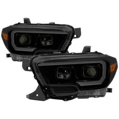 xTune Auto - xTune Auto 9039270 Light Bar Headlights Black/Smoke for Tacoma TRD