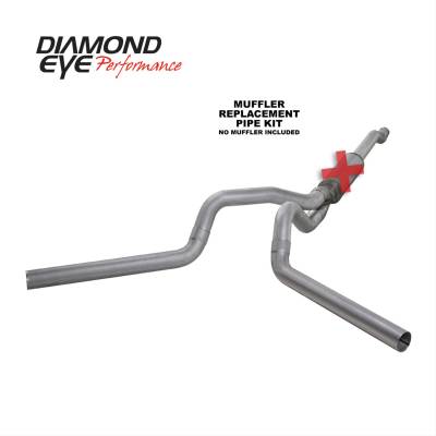 Diamond Eye Performance - Diamond Eye K4340A-RP 4" Cat-Back No Muffler Exhaust Dual for 03-07 F250/F350
