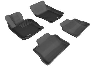 3D MAXpider - MAXpider L1PO00601509 Kagu Floor Mat Front/Rear Black for 10-16 Panamera