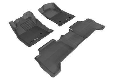 3D MAXpider - MAXpider L1TY05701509 Kagu Floor Mat Front/Rear Black for Tacoma Double Cab