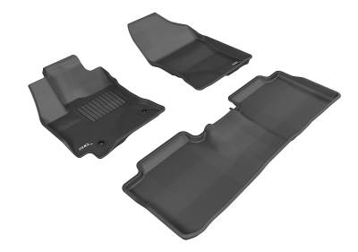 3D MAXpider - MAXpider L1TY13701509 Kagu Floor Mat F&R Black for 14-19 Toyota Corolla