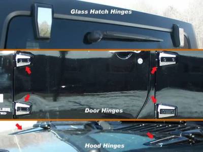 Quality Automotive Accessories - Quality Automotive HP47085 Hinge Trim Kit for Jeep Wrangler