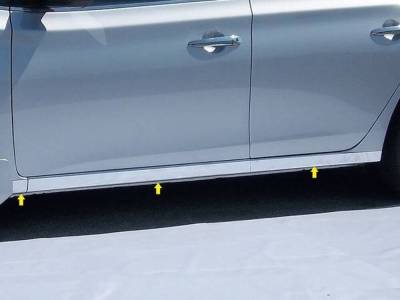 Quality Automotive Accessories - QAA TH13575 Stainless Rocker Panel Trim 6pc for 13-15 Nissan Sentra