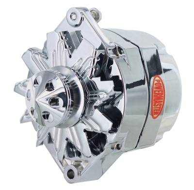Powermaster Performance - Powermaster 17294-367 100A 12SI Chrome Alternator w/V-Belt Pulley