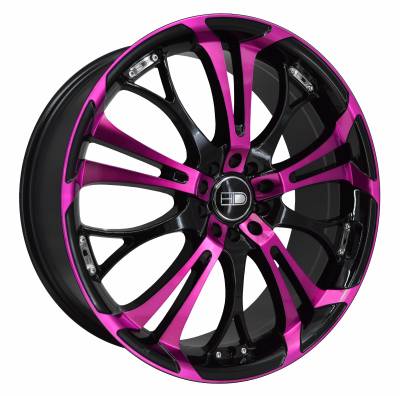 HD Wheels - HD Wheels SO16700140BK-P Spinout 16x7 4x4.5/100 40mm Gloss Pink/Black