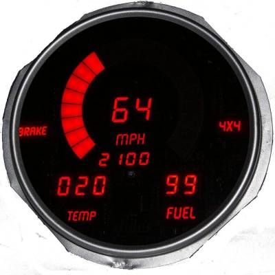 Intellitronix - Intellitronix LED Digital Replacement Gauge Panel for 55-86 Jeep DP6011R