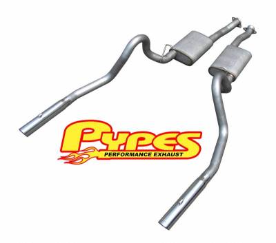 Pypes Performance Exhaust - Pypes SFM16V 2.5" Cat Back Exhaust System w/3" Tip for 79-97 Ford Mustang GT LX