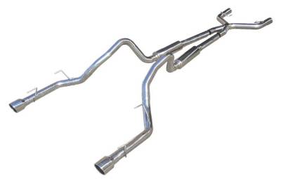 Pypes Performance Exhaust - Pypes SFM69 M-80 Mid Muffler Cat Back Exhaust System for 05-10 Ford Mustang V6