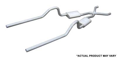 Pypes Performance Exhaust - Pypes SMB10 2.5" Crossmember Back w/X-Pipe Exhaust System for 66-74 Mopar B-Body