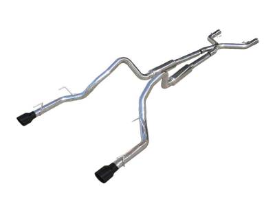 Pypes Performance Exhaust - Pypes SFM69B Mid-Muffler Catback Exhaust System Black for 05-10 Ford Mustang V6