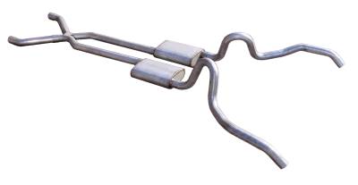 Pypes Performance Exhaust - Pypes SGN10R 2.5" Race Pro Dual Exhaust System w/X-Pipe for 62-67 Chevy Nova/II