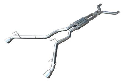 Pypes Performance Exhaust - Pypes SGF52K 2.5" Cat Back Exhaust System w/4" Tips for 10-14 Chevrolet Camaro